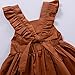 Weixinbuy Kid Baby Girls Summer Bowknot Wedding Party Sleeveless Dresses Brown