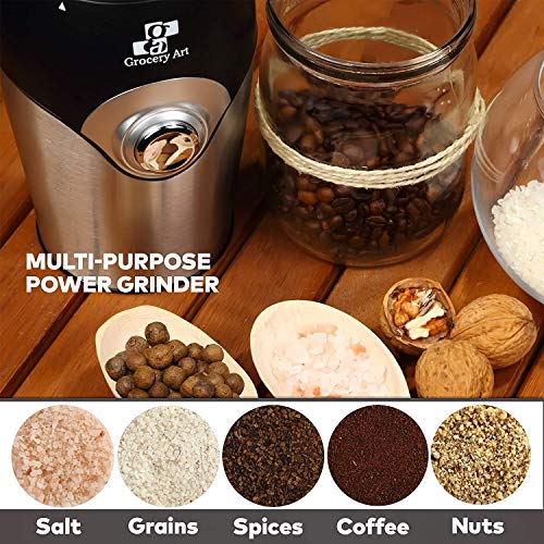 Coffee Grinder Electric - Simple Touch Small & Compact Blade Mill - Automatic Grinding Tool Machine Whole Coffee Beans, Spices, Herbs & Nuts