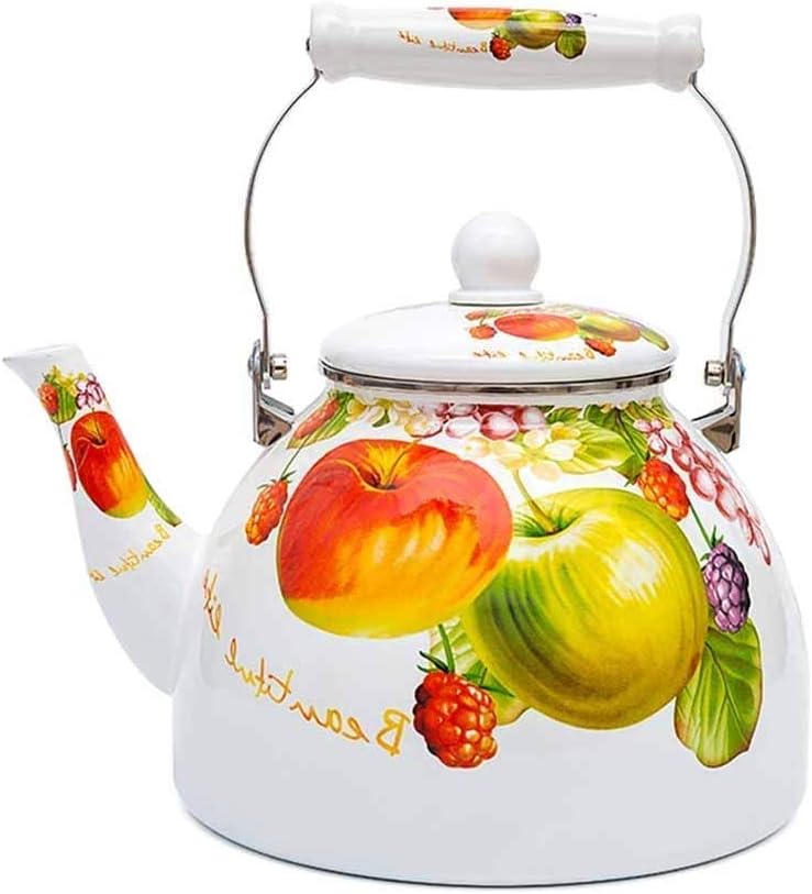 Kettle 70s Oval Flower Induction Enamel Stove Top Tea Kettle/Whistling