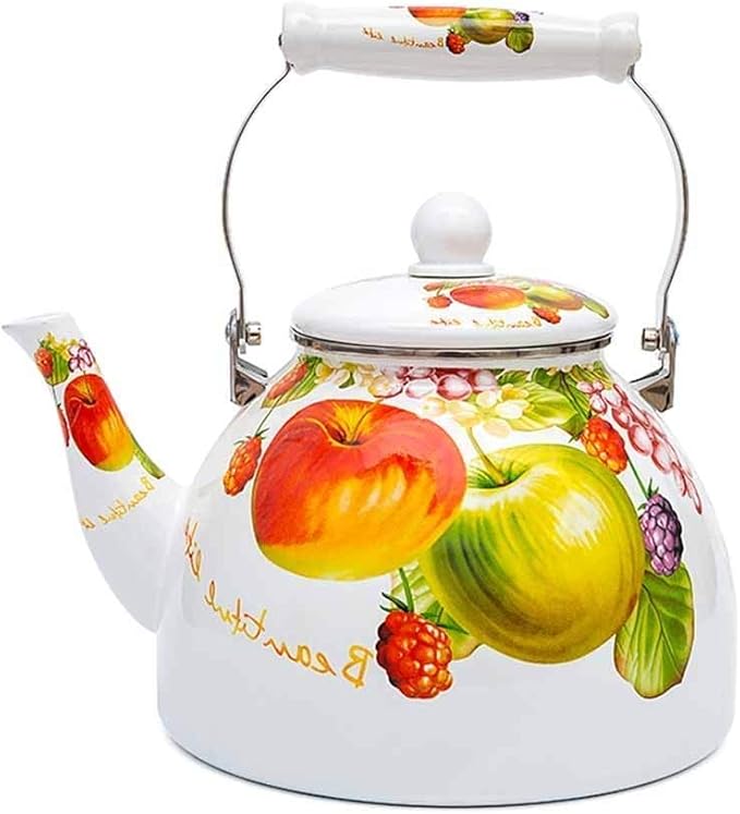 Kettle 70s Oval Flower Induction Enamel Stove Top Tea Kettle/Whistling