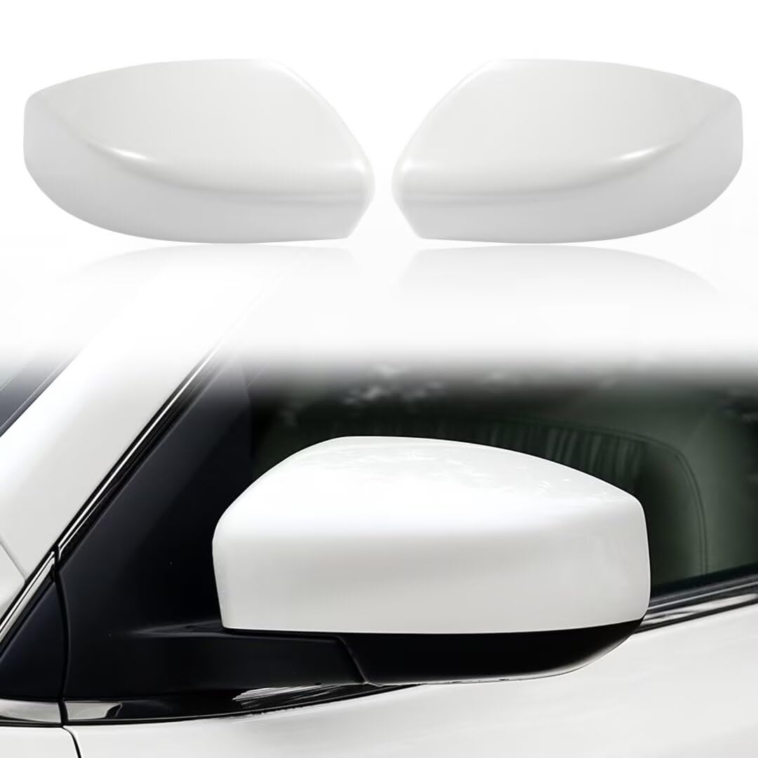 Photo 1 of Car Door Rearview Mirror Cover Cap Housing Protective Cover For Exterior Mirrors Fit For Nissan Sentra 2013 2014 2015 2016 2017 2018 2019(White,Left Driver Side)
