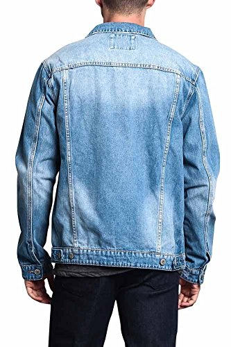 G-Style USA Premium Cotton Slightly Distressed Denim Jacket DK125 - Indigo - Large - F15C
