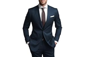 SHUZHXLZANGY Mens Suits Slim Fit 2 Piece Suit Men One Button Blazer Pants Suit for Men Wedding Business Formal Suit