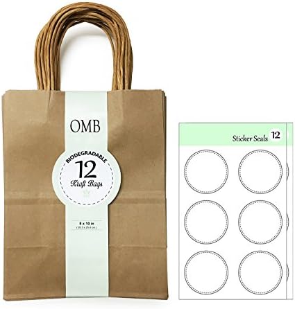 Birthday Favor Gift Bags With Free Sticker Seals! - 12 PCS (Medium)