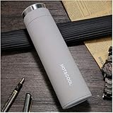 Homesoul Stainless Steel Tumbler Water Bottle with Tea Filter, 500ml, Grey