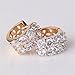 GULICX Gold Plated Base White Rhinestone CZ Eternity Women Girl Party Hoop Earrring