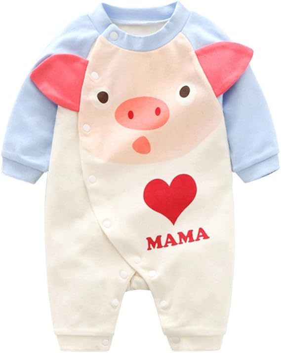 Amazon Co Jp 0 24ヶ月 可愛い 赤ちゃん クライミングスーツ リトルモンスター 漫画 豚の頭 レター 愛してる 女の子 男の子 パジャマ ルームウエア ロングスリーブ 新生児 秋 Regoss レジス 子供 服 ファッション小物