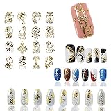 Hot Gold 3D Nail Art Stickers Decals,108pcs/sheet Top Quality Metallic Flowers Mixed Designs Nail Tips Accessory Decoration Tool