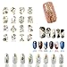 Hot Gold 3D Nail Art Stickers Decals,108pcs/sheet Top Quality Metallic Flowers Mixed Designs Nail Tips Accessory Decoration Tool