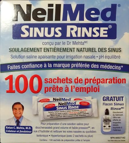 NeilMed Sinus Rinse All Natural Relief Premixed Refill Packets 100 Each