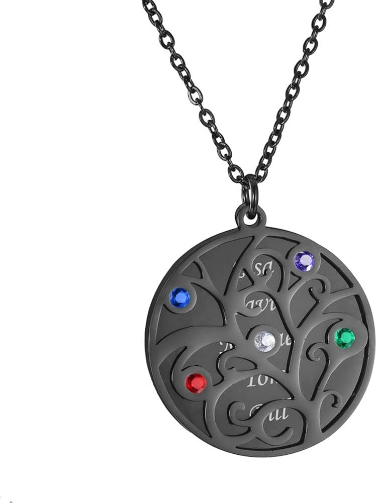 personalized family birthstone necklace