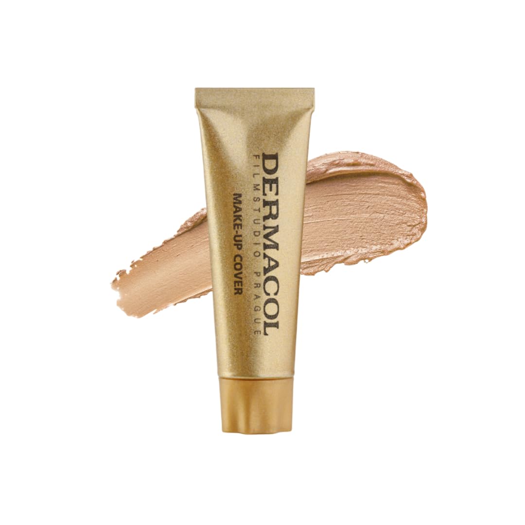 Dermacol Mini Full Coverage Foundation 13g, Liquid Matte Makeup with SPF 30, Waterproof Foundation for Oily Skin, Acne, & Under Eye Bags, Long-Lasting Makeup Products Shade- 218