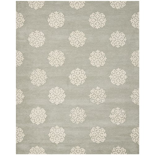 Safavieh Soho Collection SOH724C Handmade Grey and Ivory Premium Wool Area Rug (7'6 x 9'6)