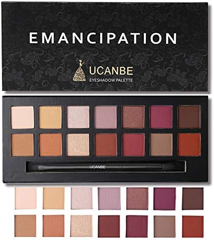 Eyeshadow Palette of UCANBE by WicLian 14 Colors Metallic Matte Shimmer Eye Shadow With Brush Cosmetics (A1)