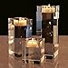 Le Sens Amazing Home Candle Holders Set of 3, 2.3/3.9/5.5 inches Elegant Heavy Crystal Cuboid Tealight Holder Clear Square Glass Candle Holder Centerpiece and Home Decoration