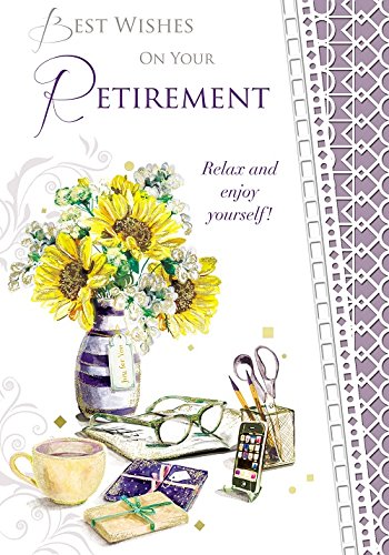 Retraite Carte De Vœux Vase De Fleurs Livre Tasse Gifts