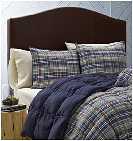 2 Piece Twin Size Super Soft, Warm &amp; Reversible Comforter Set in Blue / Dune Plaid &amp; Check Pattern - Best for Teens Boys Bedroom / Dorm