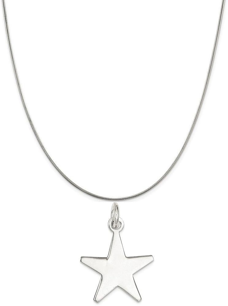 Sterling Silver Star Pendant on a Sterling Silver Snake Chain Necklace