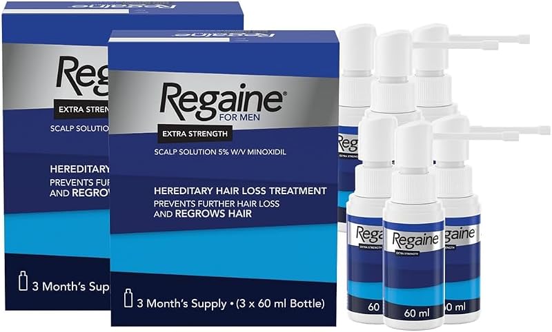 Regaine for Men Extra Strength Scalp Solution 5% Minoxidil 2 x 3x60ml Pack