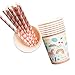 BibiParty Unicorn Birthday Party Supplies Set, Rainbow Unicorn Tableware Set for 10,Paper Plates,Paper Cups,Paper Straws,Napkins,Plastic Forks/Knives/Spoons– Complete Party Pack(Unicorn)