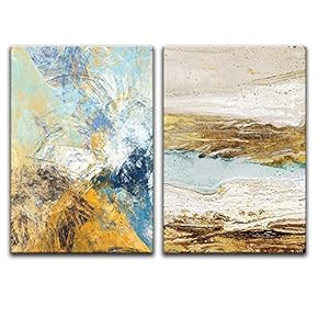 2 Panels Gold Art Home Artwork for Living...