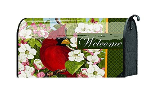 Magnolia Cardinal And Flowers Mailbox Cover - Thumbnail 2
