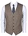 Ruth&Boaz 2Pockets 5Buttons Wool Herringbone Tweed Business Suit Vest (XL, Tweed brown)