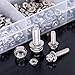 Hilitchi 400pcs M2 M2.5 M3 M4 M5 Phillips Pan Head Screws Nuts w Washers Assortment Kit - 304 Stainless Steel