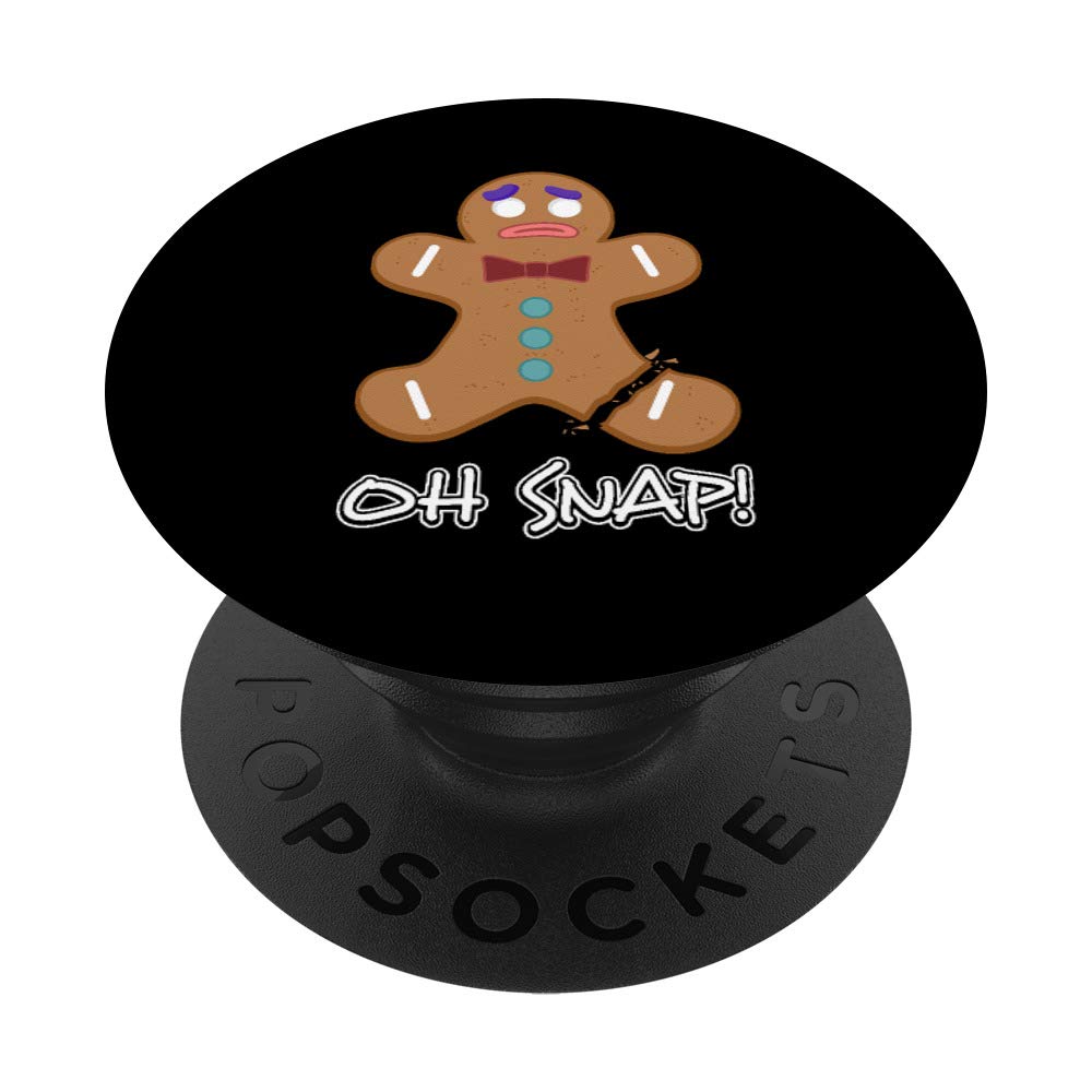 Oh Snap Funny Gingerbread Man Christmas Bakery Biscuits Bake PopSockets Swappable PopGrip