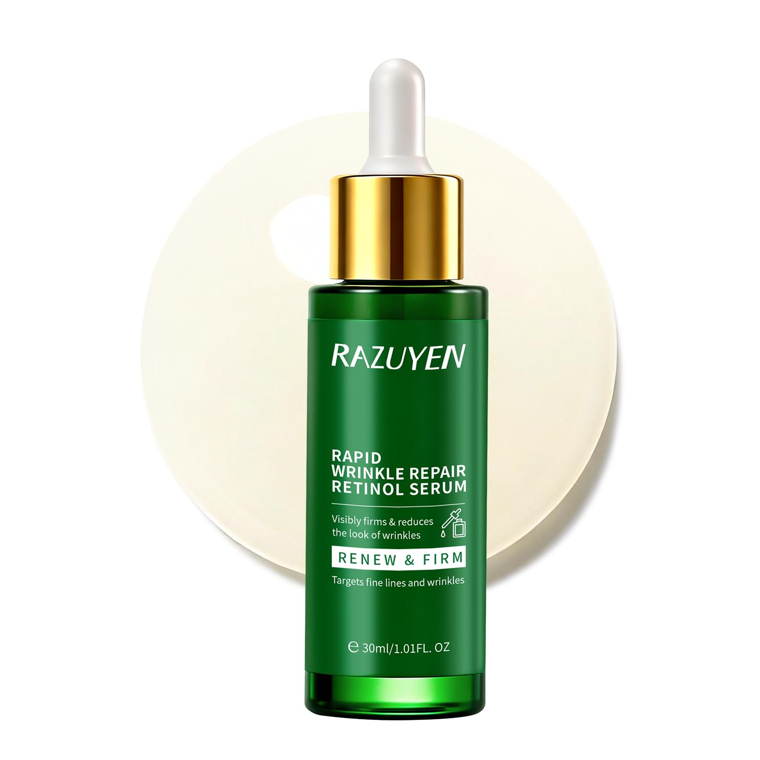 RAZUYEN Retinol Serum for Face, Anti Wrinkle Serum With Retinol, Vitamin E and Peptides, For Smoothing and Soothing Skin, Anti Aging Serum, 1 Ounce