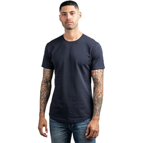 BYLT Performance Drop-Cut Men's T Shirt – Athletic Drop Cut Crewneck Tee – Moisture Wicking, Quick-Dry, Tapered Fit, Storm, XX-Large