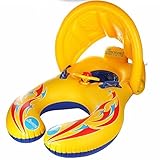 Grandey Baby Pool Float with Canopy 3 months - 3 Years Foot-hole 4" Espeically for Infant