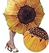 NVLFHY Sunflower Umbrella Three Folding Manual 38inch Windproof Opening and Closing Anti-Ultraviolet Sun Rain Umbrella for Woman (Yellow)