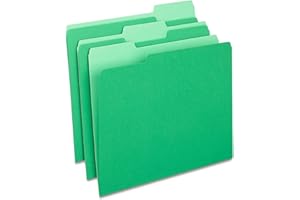 Staples File Folders, 1/3-Cut Tab, Assorted Position, Letter Size, Perfect for Home, Office, Classroom, 100-Pack, Green