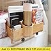 Wooros Bedside Organizer, Natural Bamboo Adjustable and Attachable Bedside Caddy for Dorm, Bunk, Loft Beds and Small Bedroom