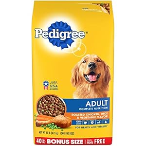 PEDIGREE Adult Complete Nutrition Roasted Chicken, Rice & Vegetable Flavor Dry Dog Food 40 Pounds