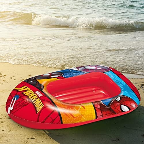 Toys - Spiderman Boat - Canotto con base gonfiabile, Gommone per Bambini, Misura 112 cm - PVC Termosaldato Resistente - 16930