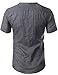 ZEROYAA Mens Casual Big Plaid Henley Short Sleeve Linen T Shirt Tops