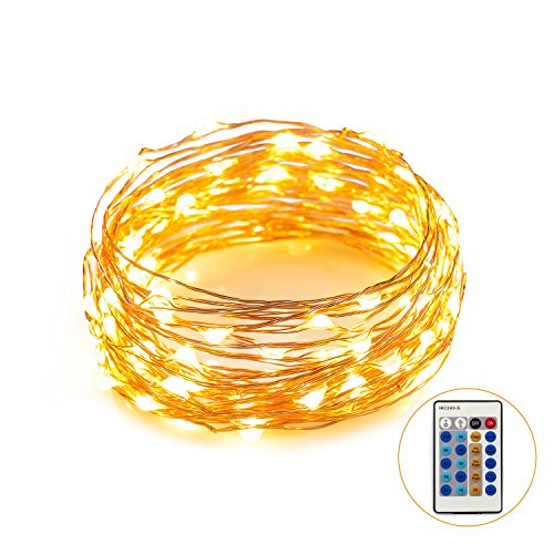 Led string lights, 33ft with 100leds dimmable with remote control…
