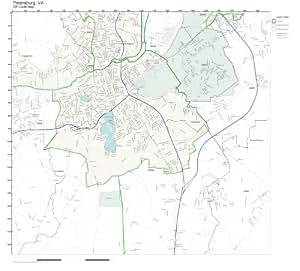 Amazon.com: ZIP Code Wall Map of Petersburg, VA ZIP Code Map Laminated