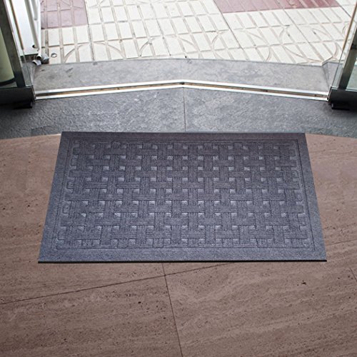 SafetyCare Rubber Backed Doormat - Charcoal Gray - 24 x 16 Inches - 2 Pack