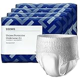Amazon Brand - Solimo Incontinence Underwear for Men and Women, Overnight Absorbency, Large, 56 Count