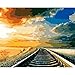 Acchen DIY Oil Painting Paint by Numbers Kit with Brushes Paint for Adults Kids Beginner Hand Paintwork Train Track 16x20 inch(No Framed)