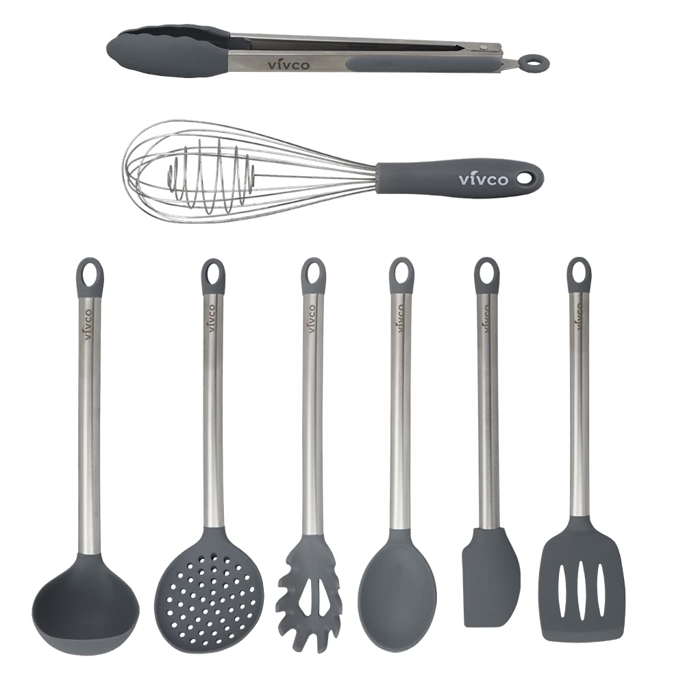 Vivco Kitchen 8 Piece Kitchen Utencil Set - Grey