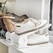 Darius Shoe Slots Space Saver Adjustable Closet Organizer,Double Storage Rack Holder, Set of 4 White