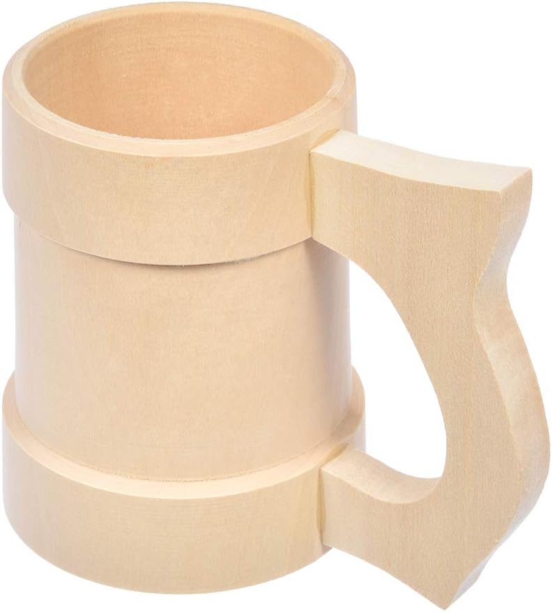 Handmade Solid Wood Beer or Kvas 0.5L(17Oz) Mug for Traditional Russian or Finnish Sauna (баня) - Untreated
