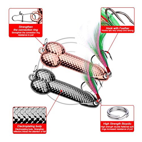 Ecosin Vivid Lures Wobble Fish Shape Fishing Lure 3g-36g With Hooks Hard VIB Metal Sequins Bait Funny Fishing Tackle Spoon (Rose Gold, 21) - Thumbnail 3
