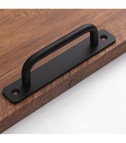 4Pcs Matte Black Cabinet Handles - Metal Drawer Pulls For Cutting Boards, Trays & Furniture, 4.33 X 2.36 Inches