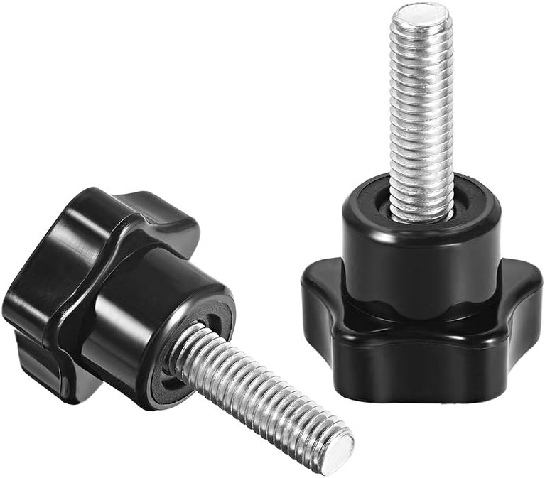 uxcell Clamping Handle Screw Knobs Handle M8 x 25mm Threaded Star-Shape 8pcs, Black,silver, M8x25mm , 8pcs - Image 4