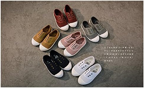 KaMiao Toddler Cute Flat Canvas Light Weight Laceless Slip-on Sneakers Walking Tennis Shoes School Shoes